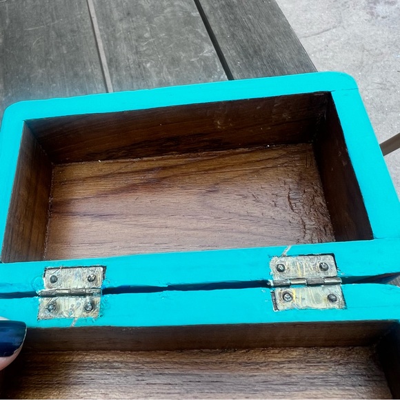 Mexican Folk Art Alebrije Coyote Hand Painted Wood Carved Trinket Box - Picture 10 of 10